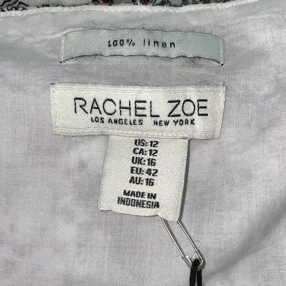 NWT Rachel Zoe 100% Linen Pockets Sleeveless Dress Size L 12 New Tag Slip - Picture 10 of 12